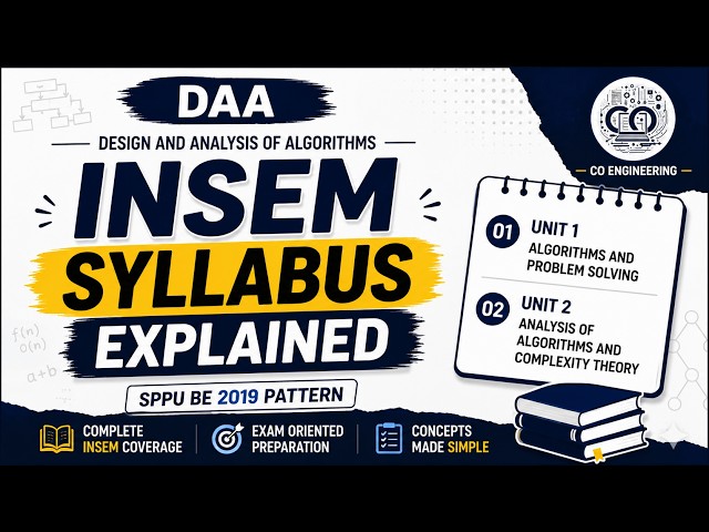 DAA INSEM Syllabus Explained | SPPU BE Computer Engineering (2019 Pattern) | Complete DAA Playlist