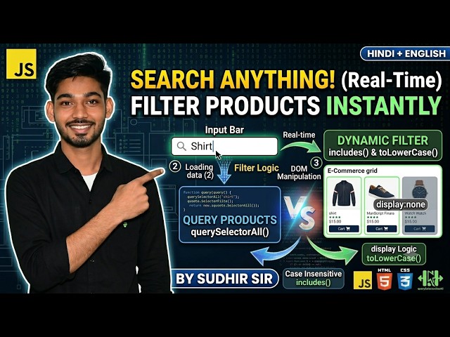 JavaScript Search Bar Tutorial | Filter Products in Real-Time Using DOM & E-Commerce Project