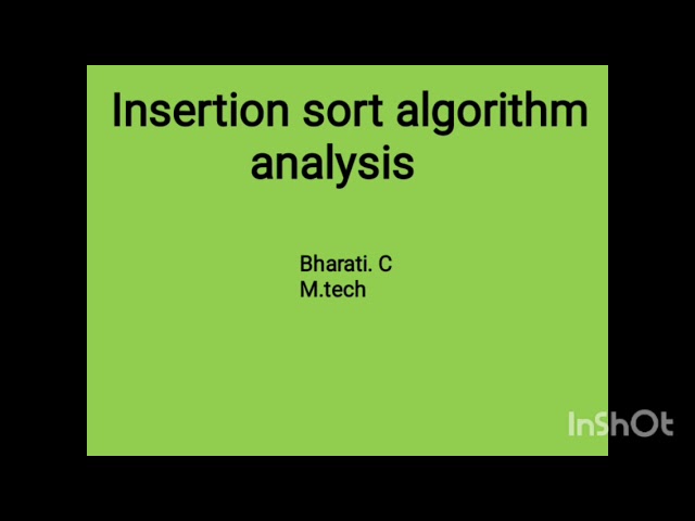 5.3#.Insertion sort algorithm analysis.