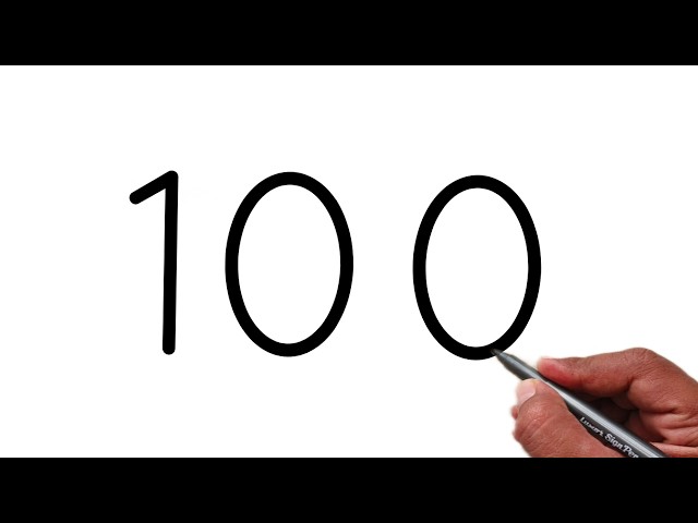 How to draw beautiful drawing from number 100 | Step by Step Art