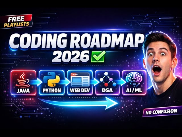 Complete Coding Roadmap 2026 ✅ | Java + Python + Web Dev + DSA + AI/ML (FREE)