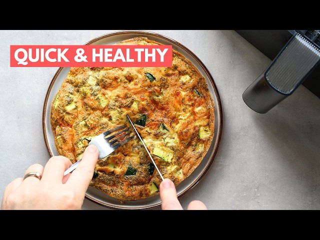 Tortilla mediterránea (frittata) en freidora de aire | Rápida y saludable