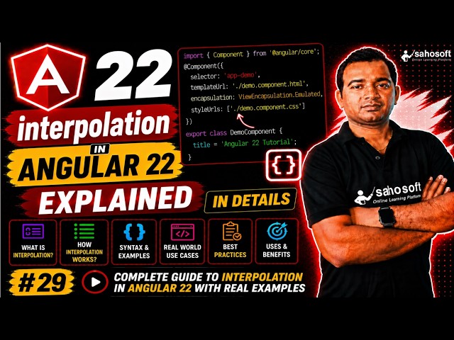 Interpolation in Angular 22 Explained in Detail | Data binding | Angular 22 complete course 2026