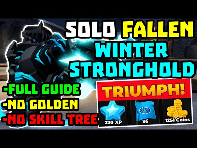 SOLO Fallen Winter Stronghold Triumph with Minigunner + No Skill Tree | TDS Tower Defense Simulator