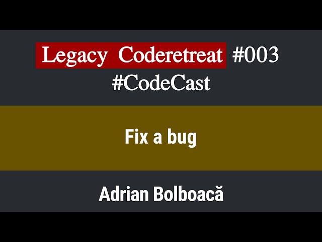 Code Cast: Legacy Coderetreat Episode 3 - Fix a Bug [Java]