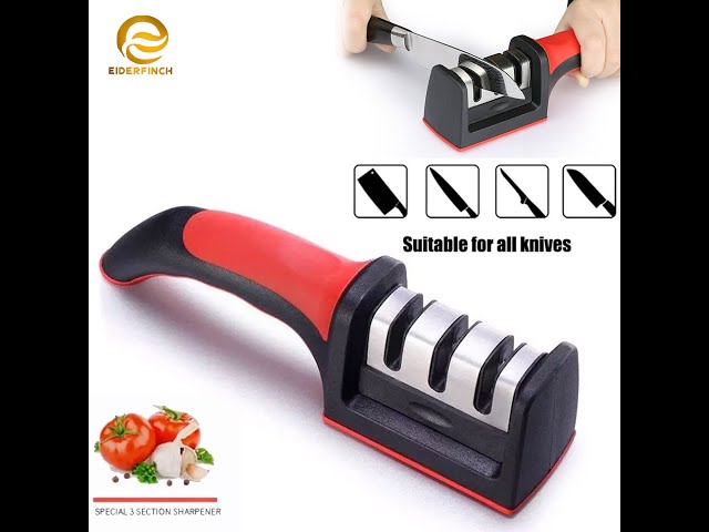RS 168 Professional 3 Stage Knife Sharpener Manual Kitchen Knife Sharpening Tool For all Knives