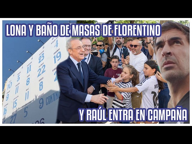 New banner and mass reception for Florentino Pérez in Toledo | Raúl joins Riquelme's candidacy