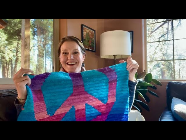 Peaceful crochet chat and intarsia crochet tutorial- Peaceful crochet pattern coming soon!