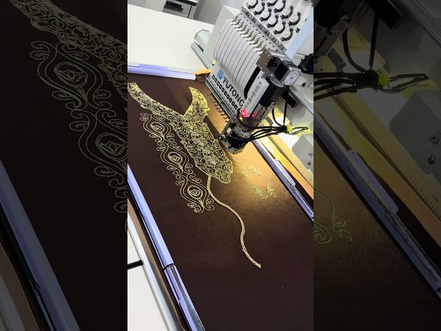 Testing moroccan cording on Futong embroidery machine