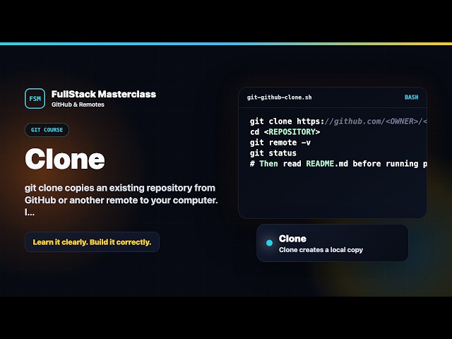 Clone Explained | FullStack Masterclass Git & GitHub Course