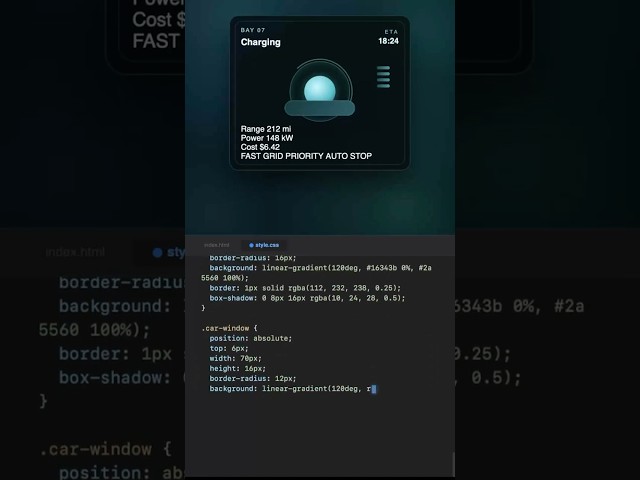 EV Charging UI #coding #css #code #shorts
