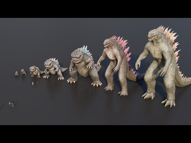 Godzilla Evolution: From Baby to King of the Monsters — Size Comparison