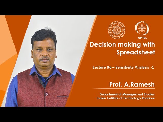 Lecture 06 - Sensitivity Analysis - 1