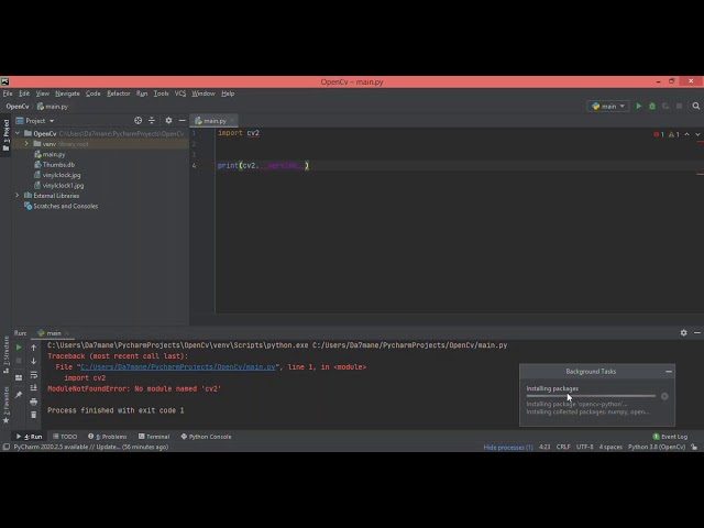 Résoudre problème de ( no module named cv2 ) OpenCv - Python