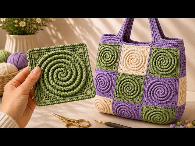 How to Crochet a Stunning Granny Square Tote Bag Easy Crochet Mesh Square Bag Step-by-Step Tutorial