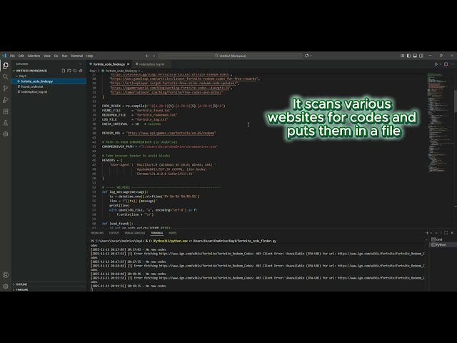 30 min Python script that hunts Fortnite V-Bucks codes on websites (FREE V-BUCKS!)