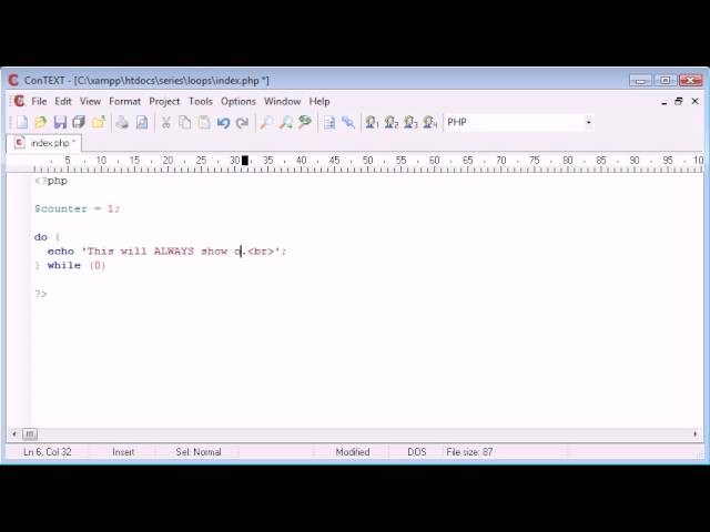 Beginner PHP Tutorial - 26 - do while Loop
