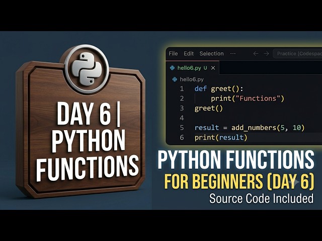 Python Day 6: Introduction to Functions | CODE WITH FUTURE #day6