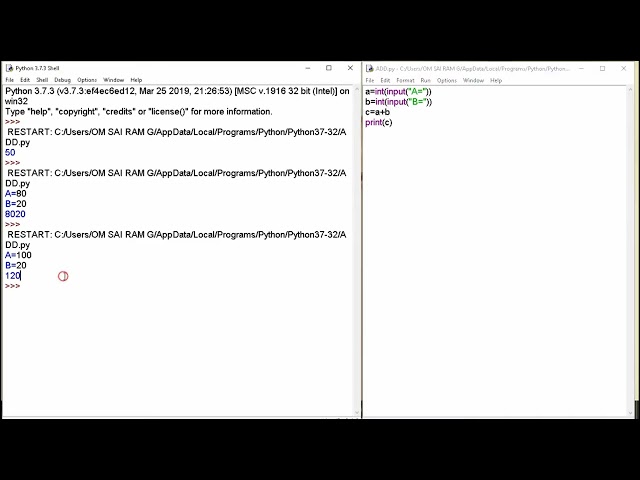 How to Add Two Numbers From User Input in Python 2019