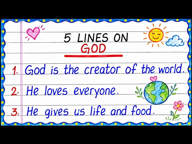 Five Lines on God | 5 Lines on God | Write about God | Few Lines on God