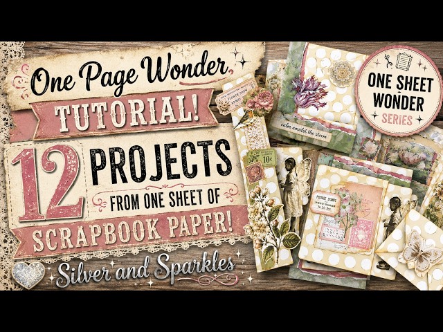 One Page Wonder Tutorial! 12 Projects from ONE Sheet of Scrapbook Paper!