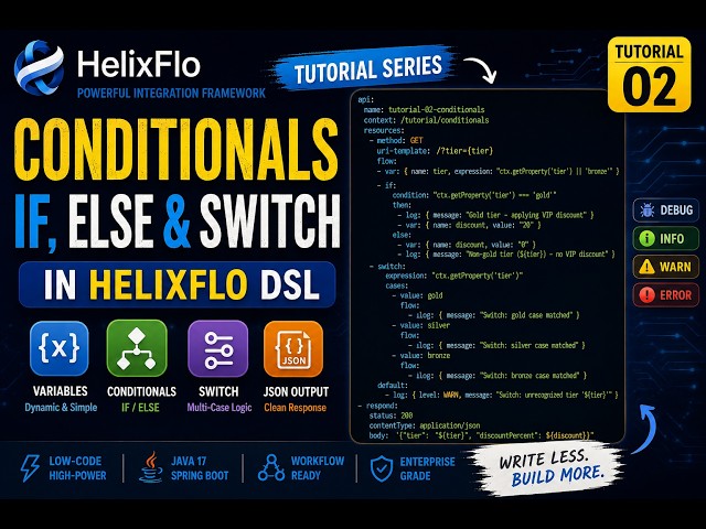 HelixFlo Tutorial #2 — Conditionals | If/Else & Switch/Case | Build Your  API with HelixFlo DSL