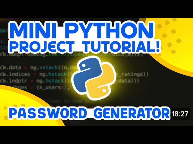 Mini Python Project Tutorial | Random Password Generator in Python 🔐 | Beginner Friendly