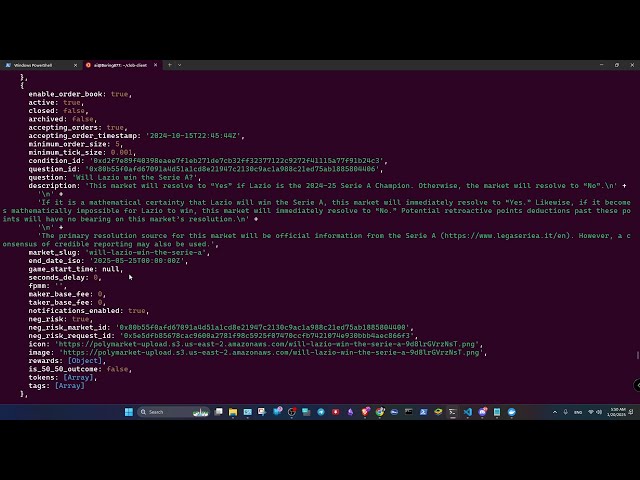 Pulling the Data from Polymarket API using CLOB