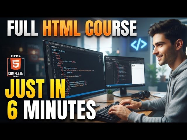 Full course of HTML in just 6 minutes !⏱️ A to z! (With Code)