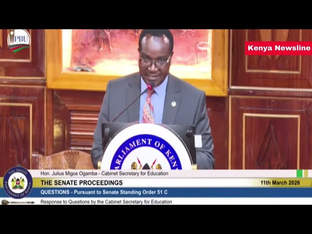 CS Ogamba Sweats Answering Tough questions I'm senate on collapsing Education system 