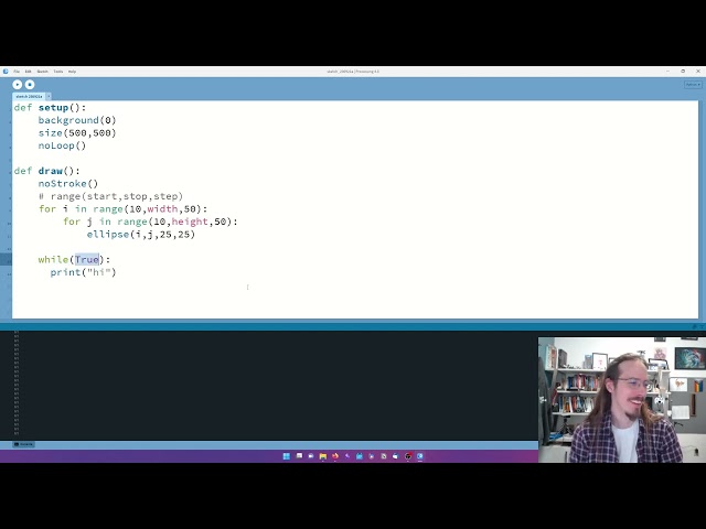 Loops in Python and Processing - Class Review