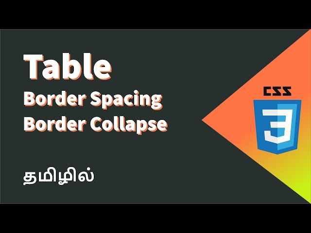 CSS Border Spacing and Collapse Properties Explained in Tamil