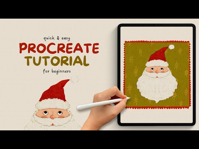 How to Draw in Procreate | Step by Step Drawing Process | Christmas Santa Card | iPad Art