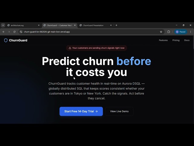 ChurnGuard: AI-Powered Customer Churn Prediction — Built on Aurora DSQL + Amazon Bedrock