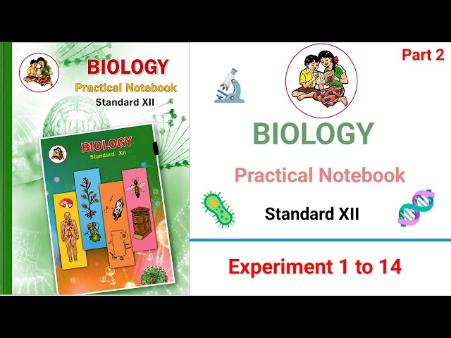 🧬 Class 12 Biology Practical Notebook | 📑Experiment 1 to 14 + Project | Part 2 🔬