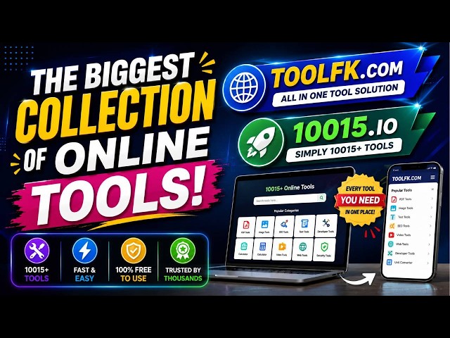 Biggest Collection of Online Tools - toolfk.com and 10015.io #onlinetools #biggest #aitools