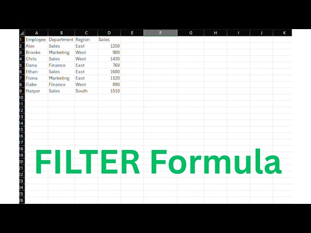 How to use the FILTER Formula