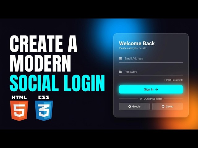 How to Build a Modern Glassmorphism Login Form | Pure HTML & CSS Tutorial 🚀💻