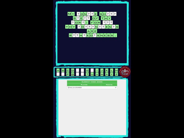 Interactive KJV Bible Word Game: Guess & Buy Letters Live!