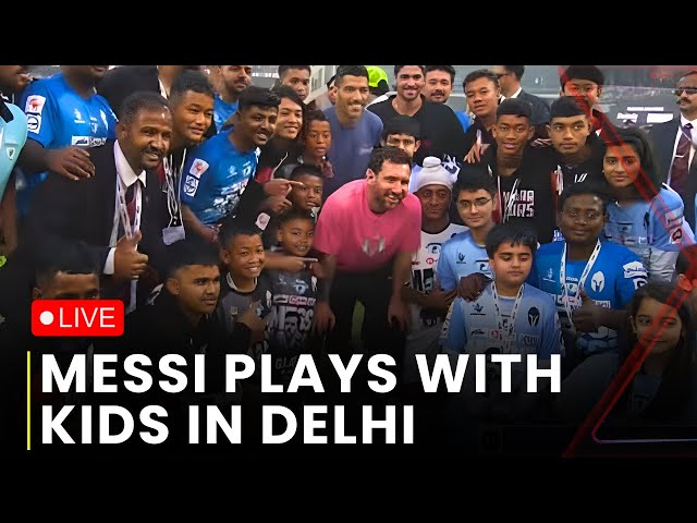 Messi Delhi Tour LIVE: Messi Plays football with kids at Arun Jaitley Stadium | Messi In Delhi
