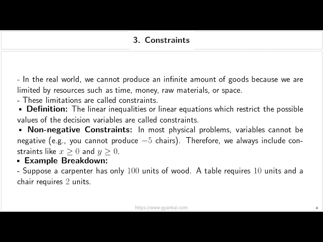 Key Terminology in Linear Programming