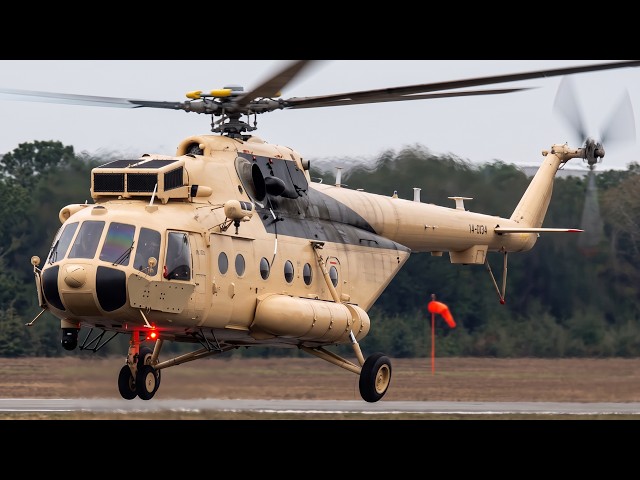 Mi-17V-4 Special Ops Helicopter Engine Startup, Taxi, Hover Checks & Takeoff Action 