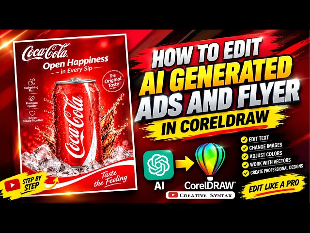 How to Edit AI Generated Ads & Flyers in CorelDRAW  Make AI Designs Editable