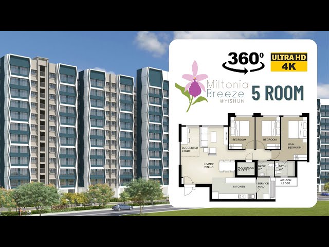 Miltonia Breeze @ Yishun 5-room Virtual Tour | 2022 Nov Yishun BTO | VR 360 4K