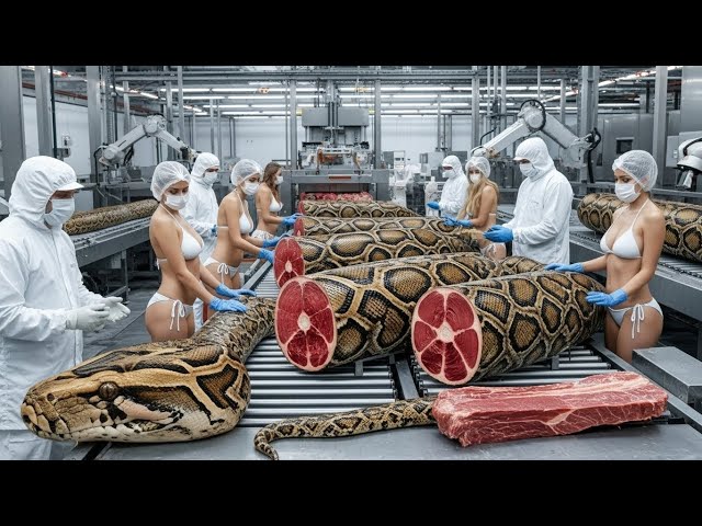 Inside Python Farming Factory – The Real Process of Meat & Skin Production