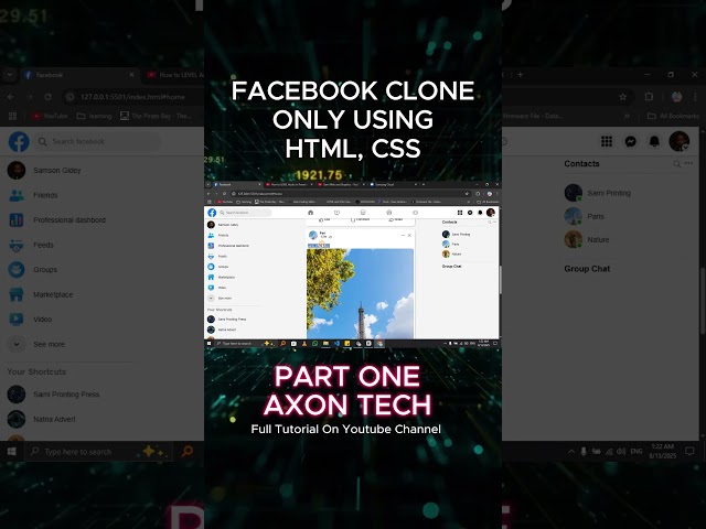 Facebook clone only using HTML AND CSS AMHARIC PART  1 #programming #coding  #html #css  #javascript