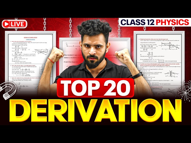Top 20 Physics Derivations Class 12 🔥 | Boards-Sure Questions | CBSE 2026 By Akshay sir