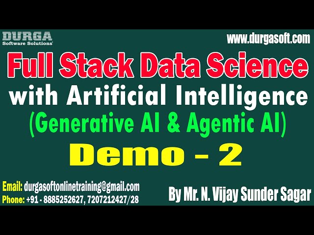 FULL STACK DATA SCIENCE with Artificial Intelligence tutorials || by Mr. N. Vijay Sunder Sagar