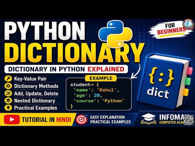 Python Dictionary Tutorial in Hindi | Dictionary in Python Explained with Examples