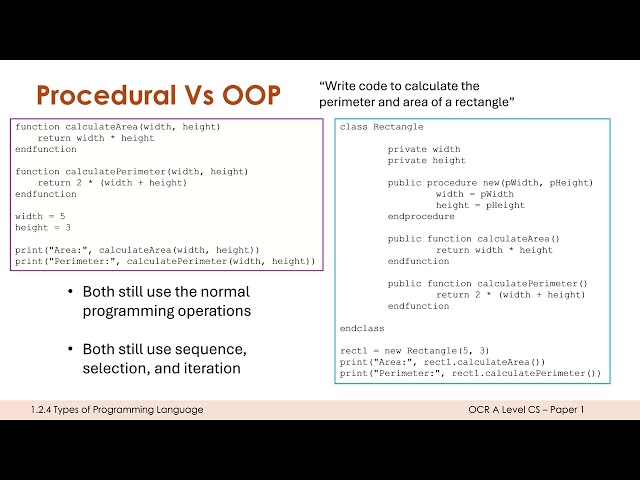 Programming Paradigms: OOP vs Procedural